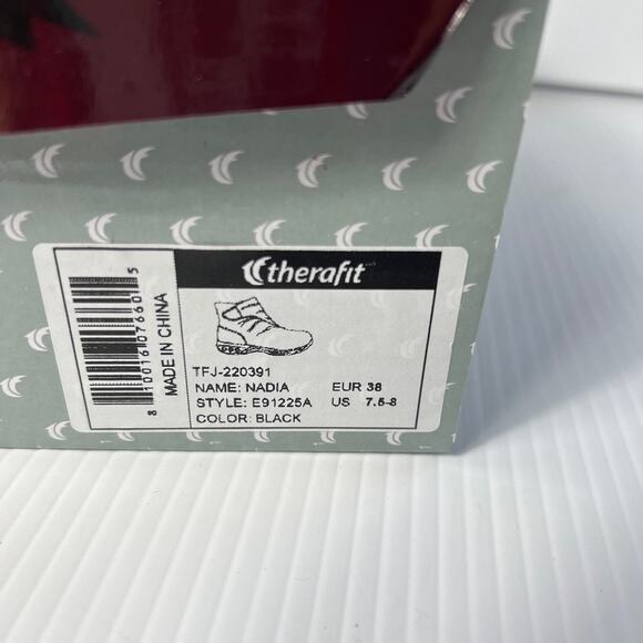 New Therafit Nadia Women Ankle Boot Bootie Black Comfort Cushion EU 38 US 7.5-8 - Picture 11 of 12